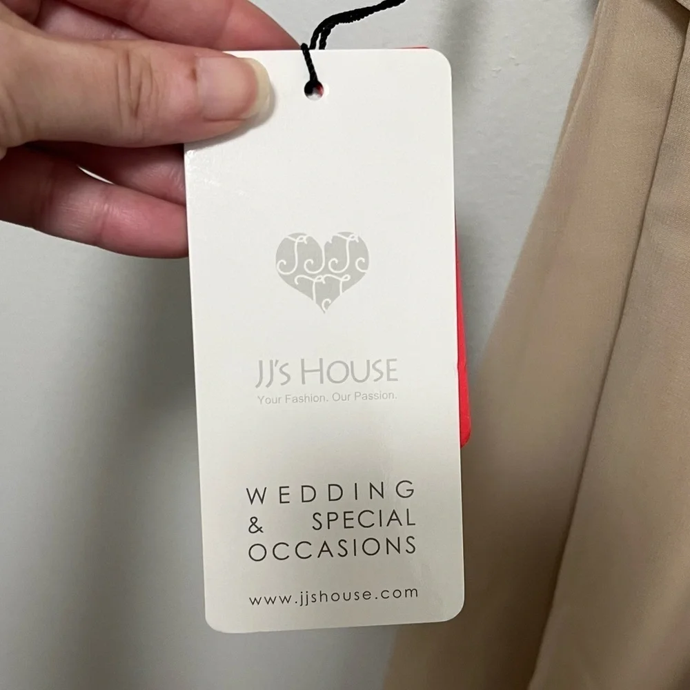 JJ’s House NWT Chiffon Maxi Dress In Champagne Size US 4